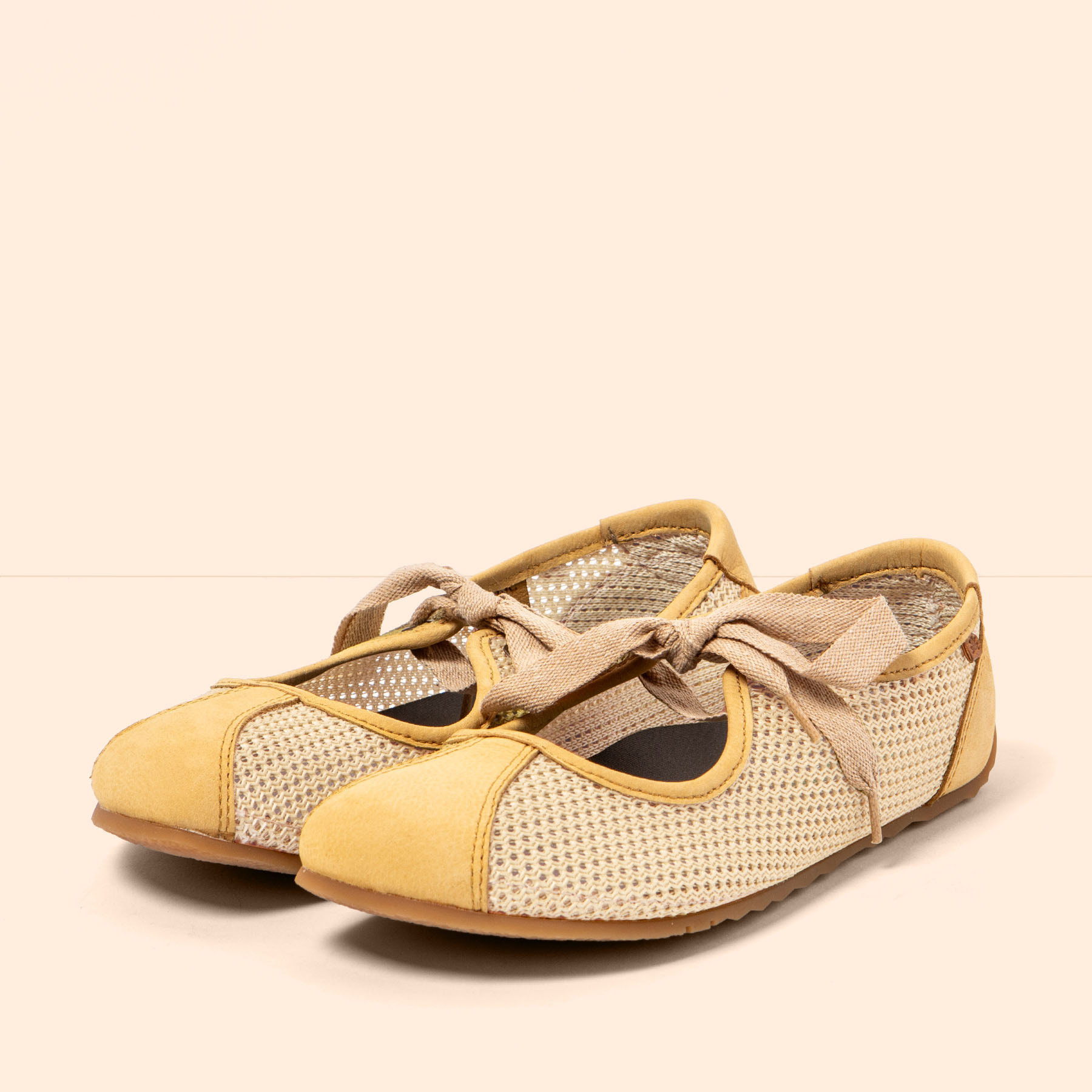 Zapatos N5936C MULTI MATERIAL TRIGO/ ONDINA color Trigo