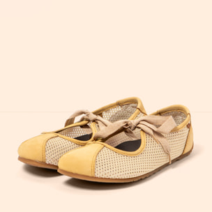 Zapatos N5936C MULTI MATERIAL TRIGO/ ONDINA color Trigo