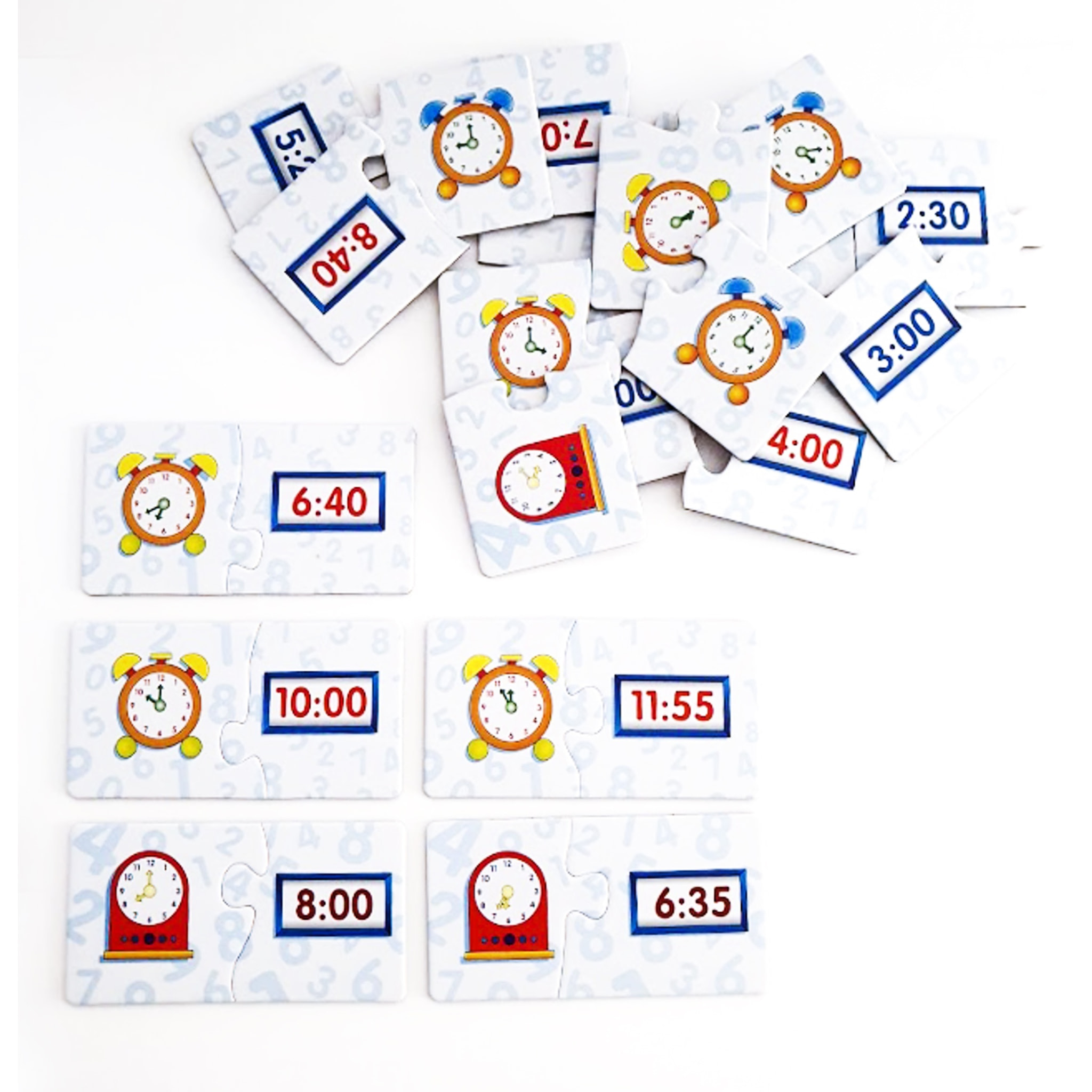 PUZLES EDUCATIVOS 30 EN 1: APRENDE LAS HORAS 2pcs/puzle