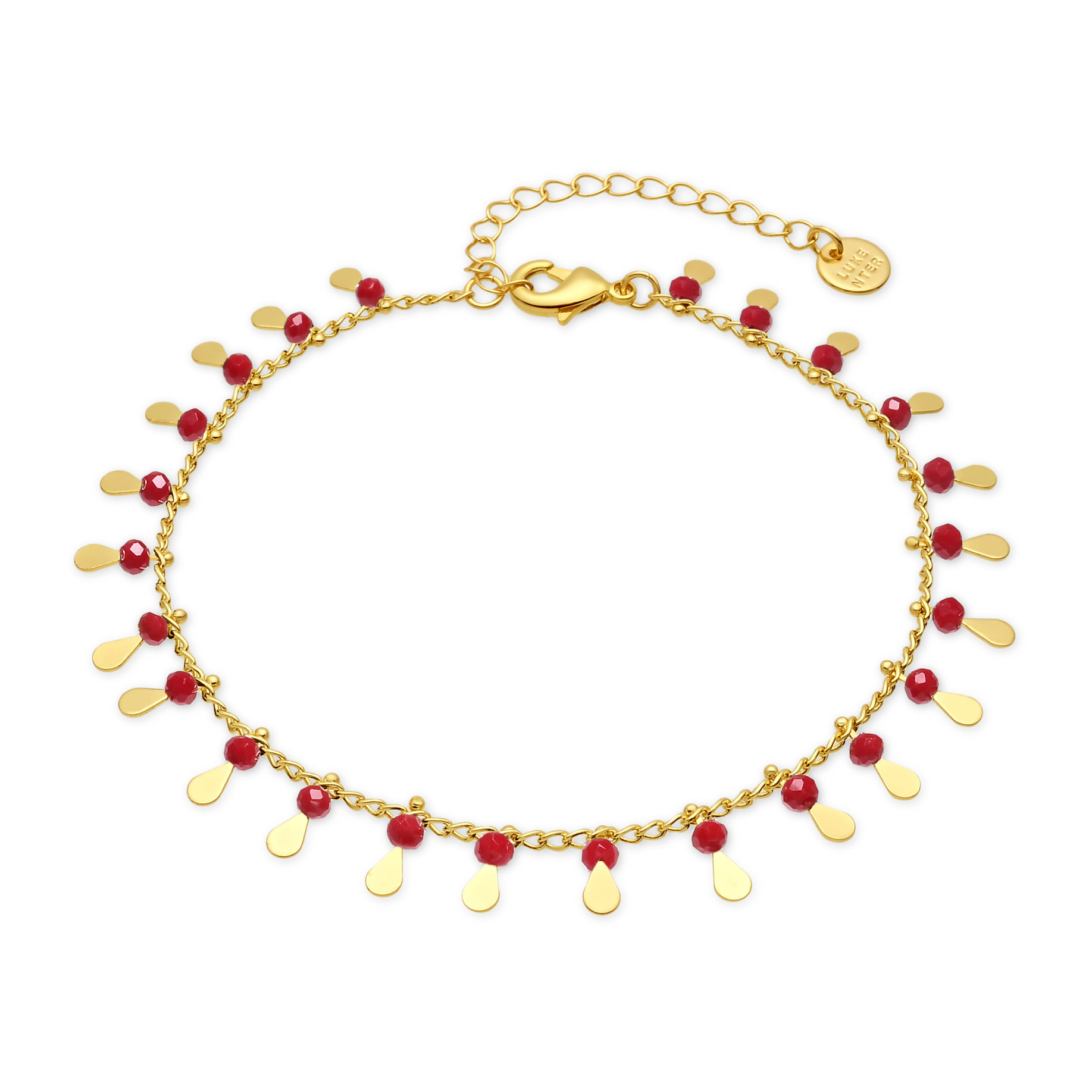Tobillera Cahuit acabado oro amarillo 18k