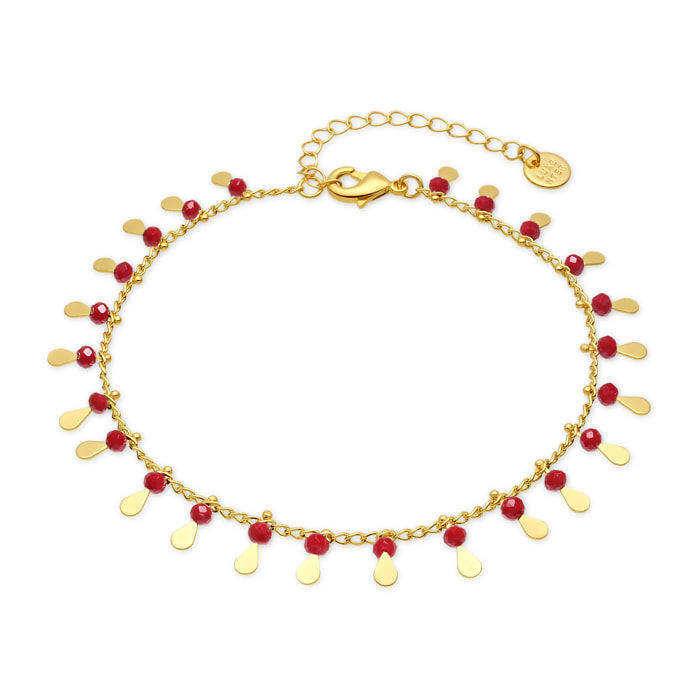 Tobillera Cahuit acabado oro amarillo 18k