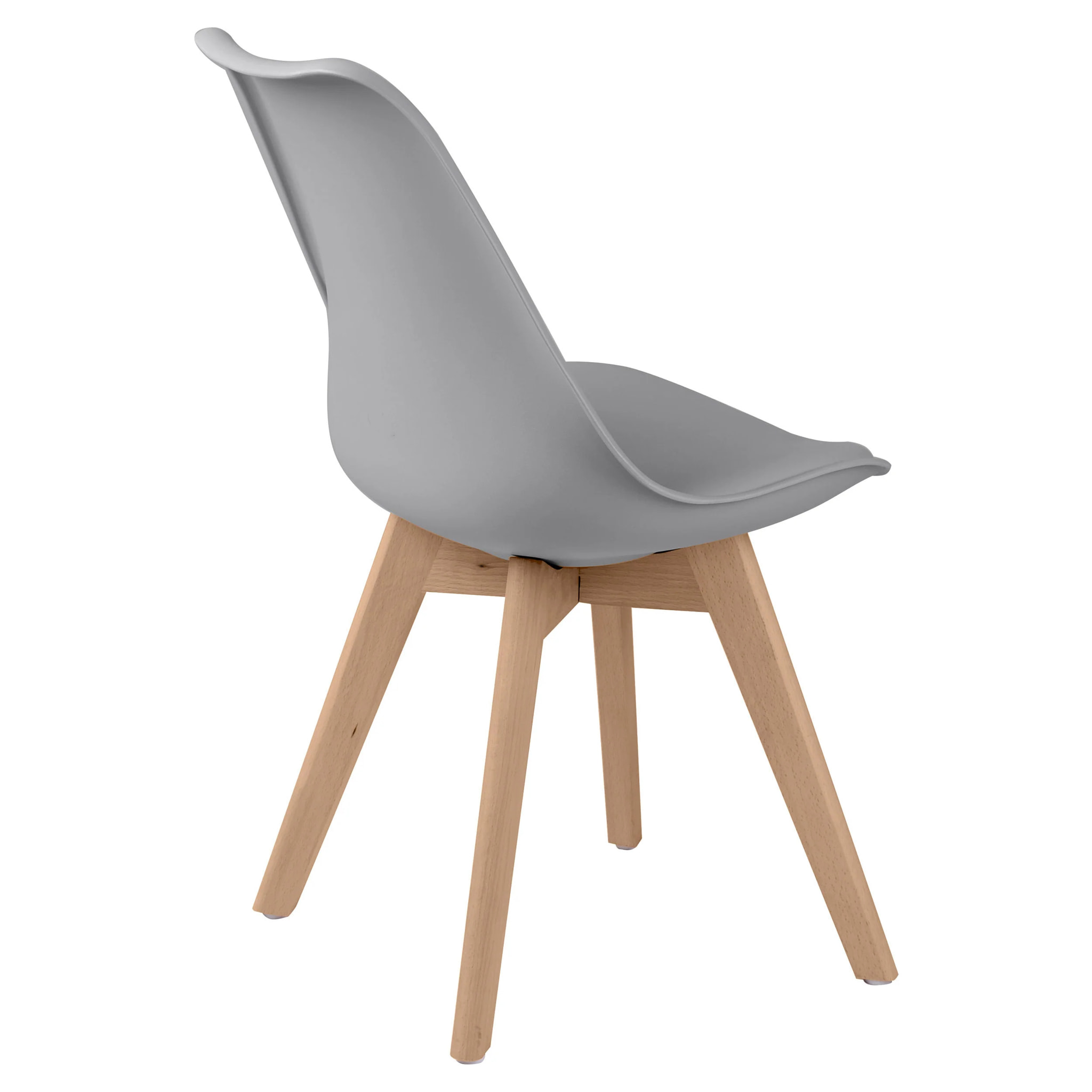 Lot de 2 chaises gris clair et pieds bois - Skandi