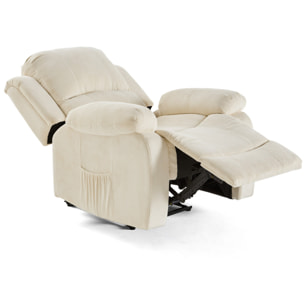 Armand - fauteuil relax électrique en velours côtelé - Beige