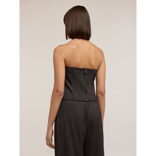 Motivi - Top bustier en poliviscosa teñido en hilo - Gris