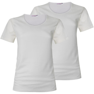 2 Maglie Intime Donna Girocollo Caldo Cotone Nottingham Art. NOTGDSOGN Bianco