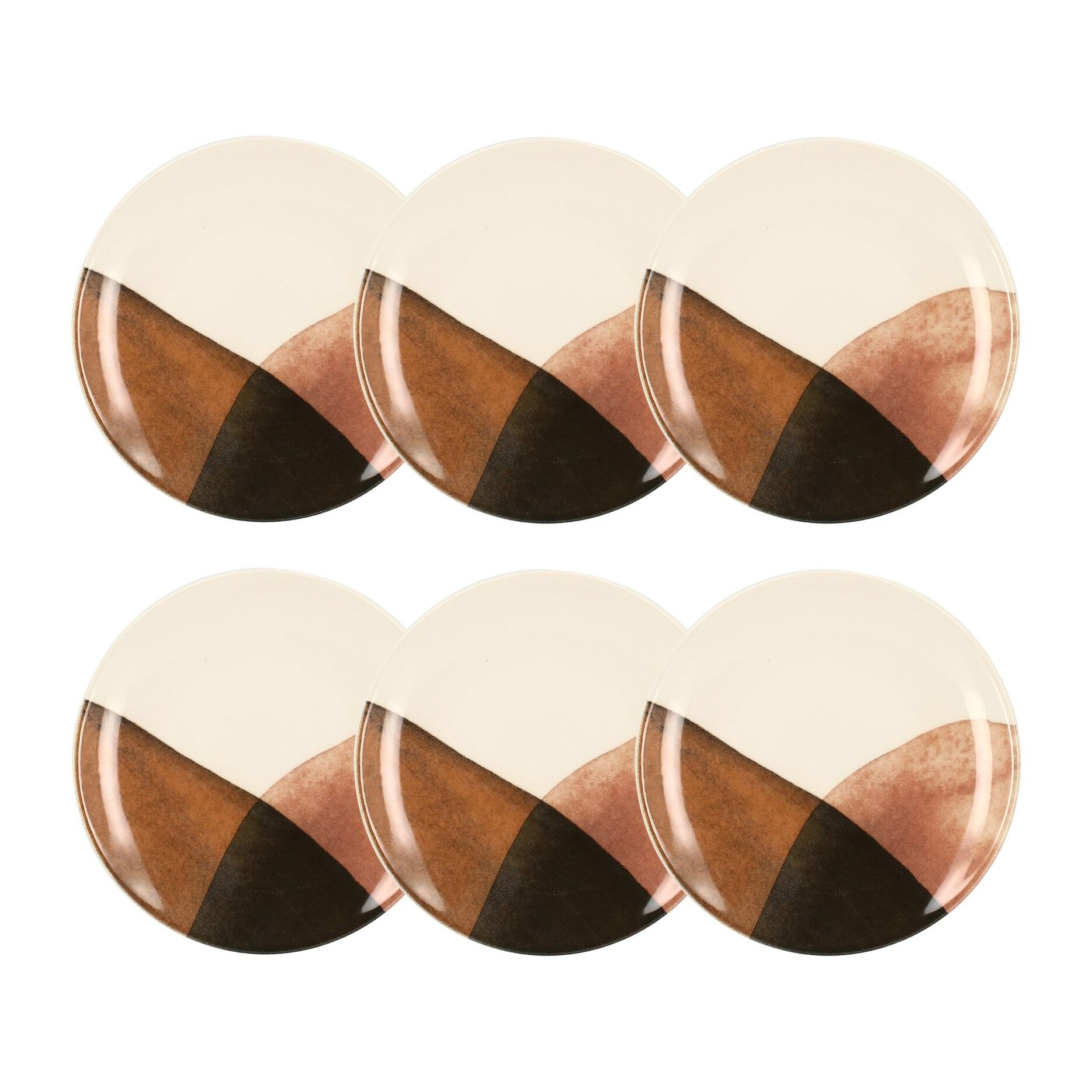 Lot de 6 assiettes à dessert en grès 19cm GAIA