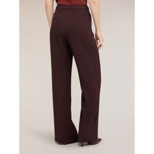 Motivi - Pantaloni palazzo in misto viscosa - Marrone