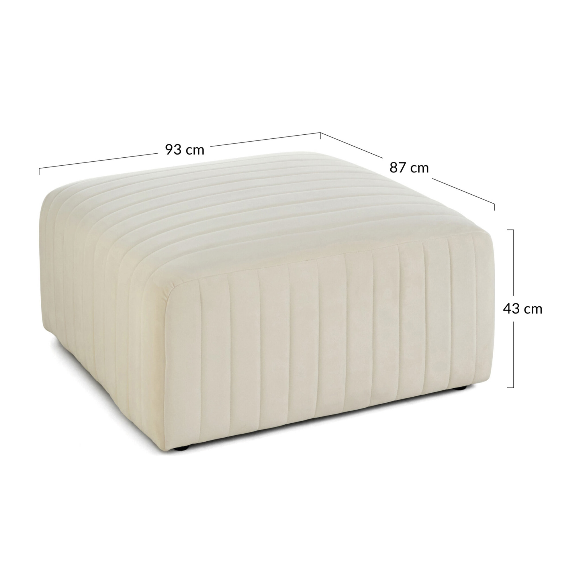 Nova - pouf modulable - en velours - Bleu