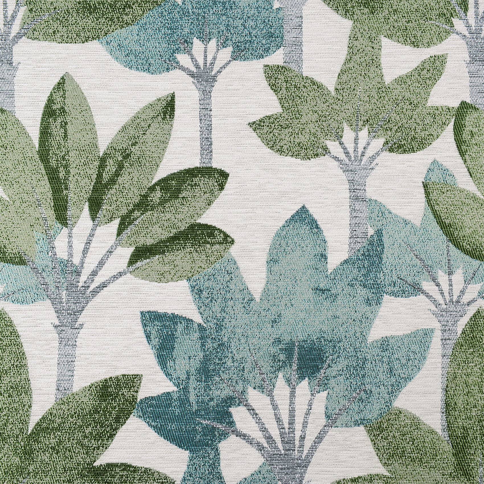 Rideau à oeillets jacquard motif végétal - Vert