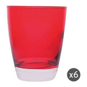 Set de 6 verres Excelsa – Happy Color, Verre Rouge