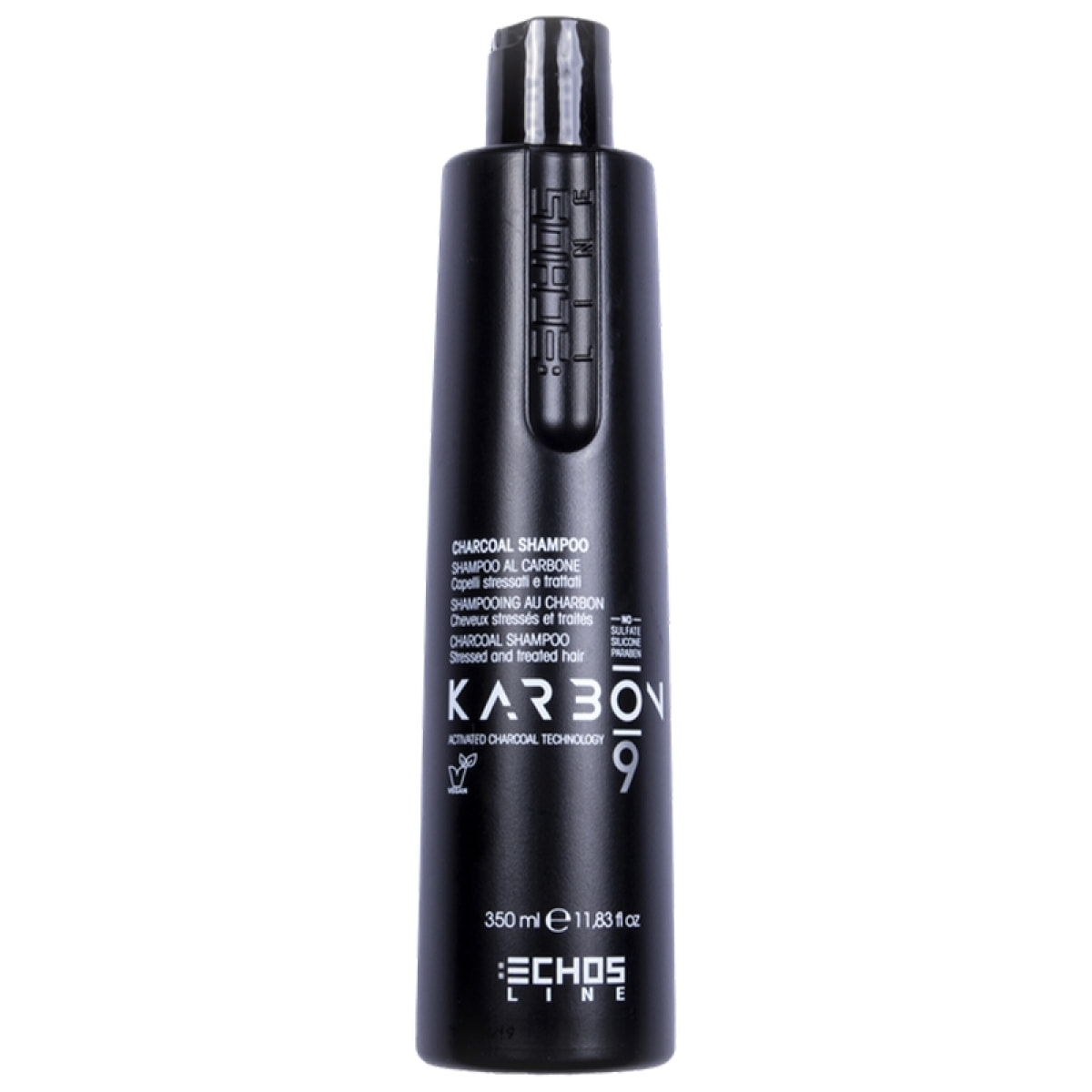 ECHOSLINE Karbon9 Charcoal Champú de Carbón - Cabello Estresado y Tratado 350ml