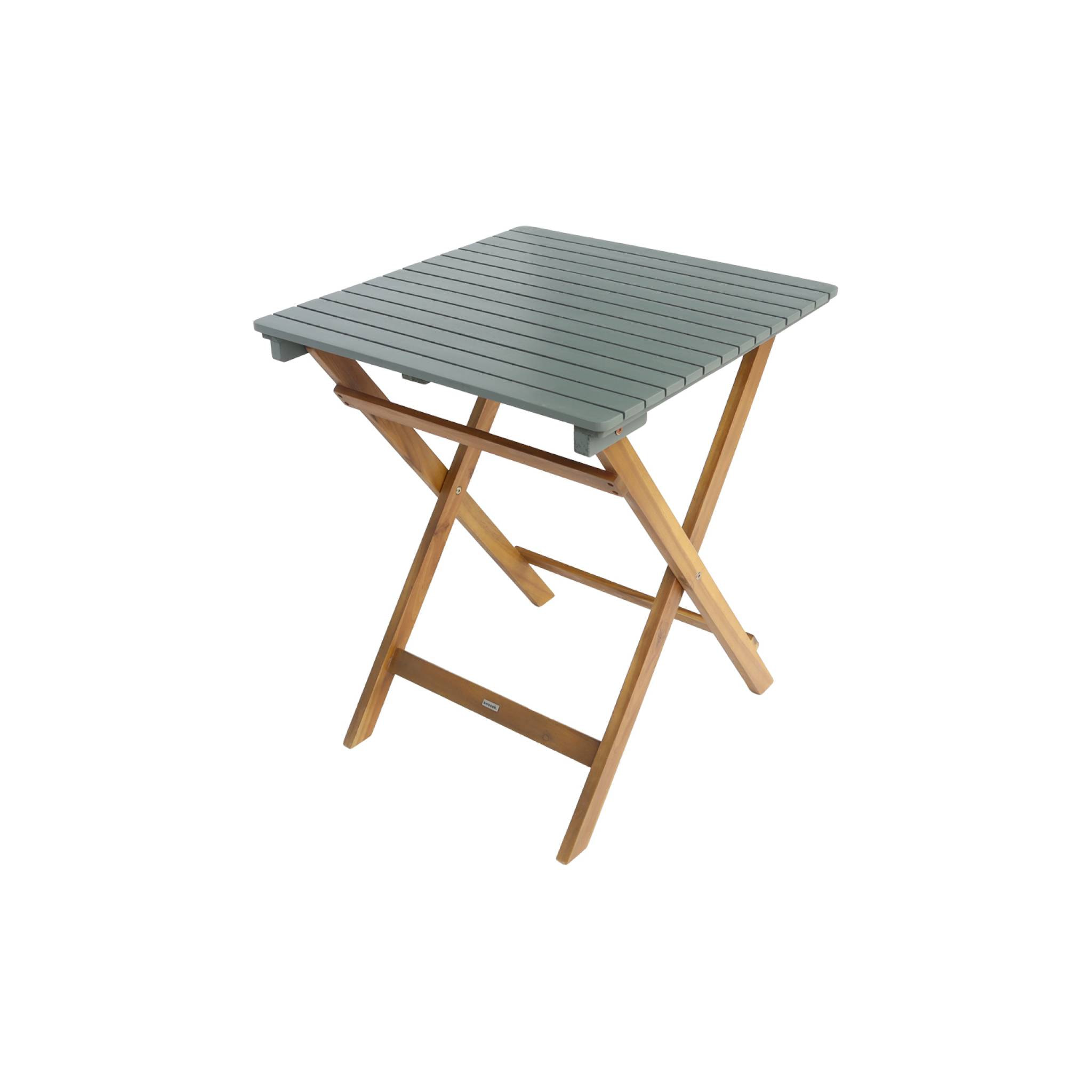 Table de jardin pliante bois d'acacia + 2 assises HILORA