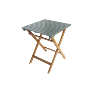 Table de jardin pliante bois d'acacia + 2 assises HILORA