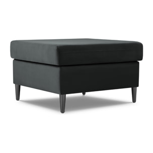 Pouf "Kyoto" en velours gris foncé