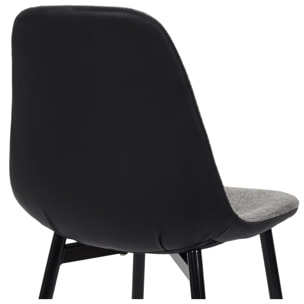 Chaise Memphis Gris Et Noir - Lot De 4