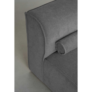 Felix - module d'assise droit en tissu texturé - Gris foncé