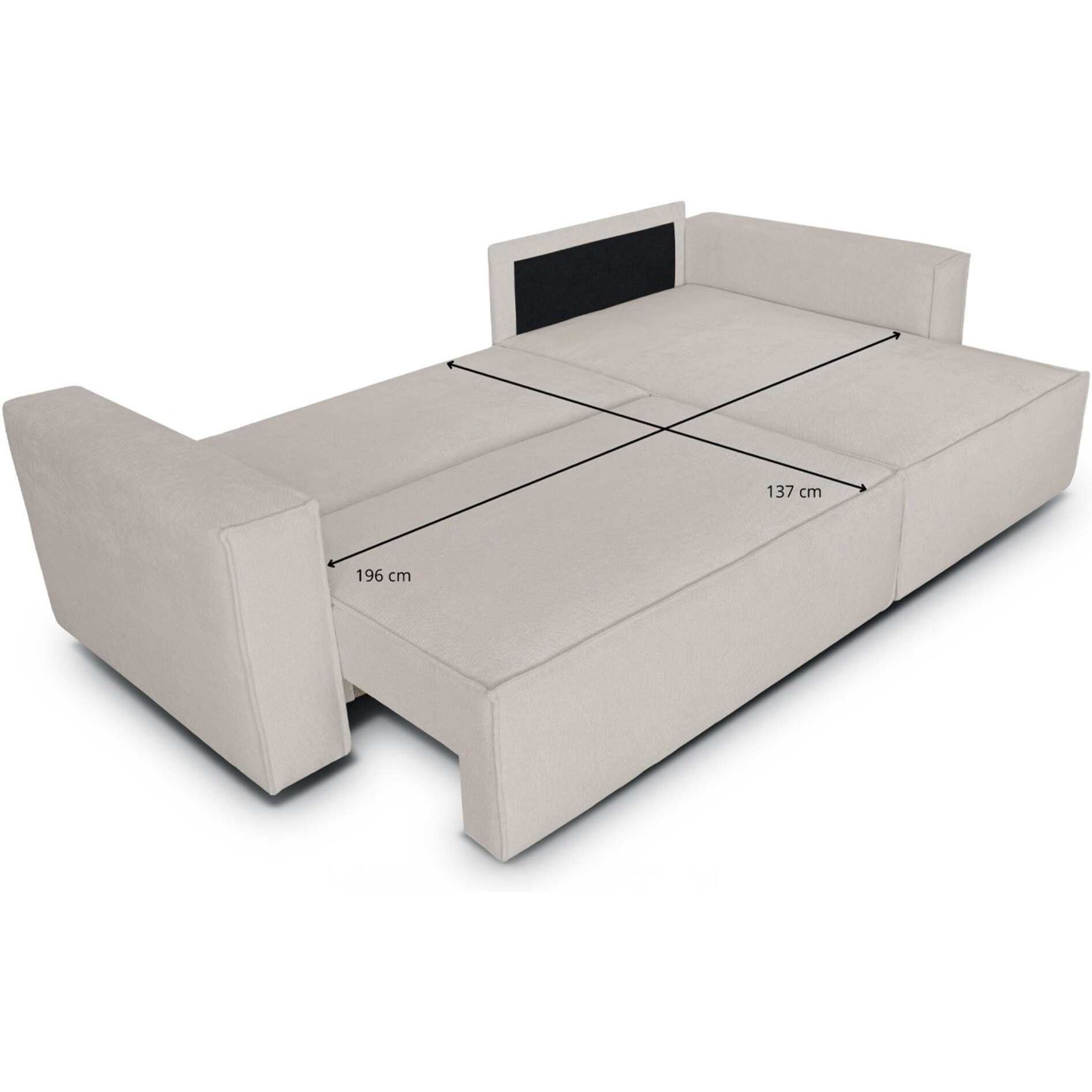 Canapé d'angle convertible 4 places en tissu chenille - LIVIA
