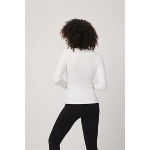 Maglietta a maniche lunghe in cotone bianco caldo