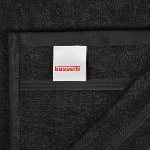 BASSETTI Morbido Asciugamano Asciugamani 480 gr 100% Cotone Set da 5 pz Collezione MONIQUE - NERO 26