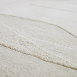 Tapis salon et chambre fait à la main en laine motif faux uni ZAKA