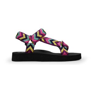 Sandalias deportivas planas con estampado étnico