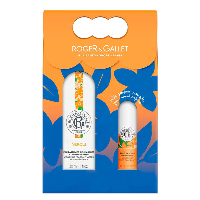 Néroli - Coffret Eau Parfumée Bienfaisante 30ml et son Parfum Solide