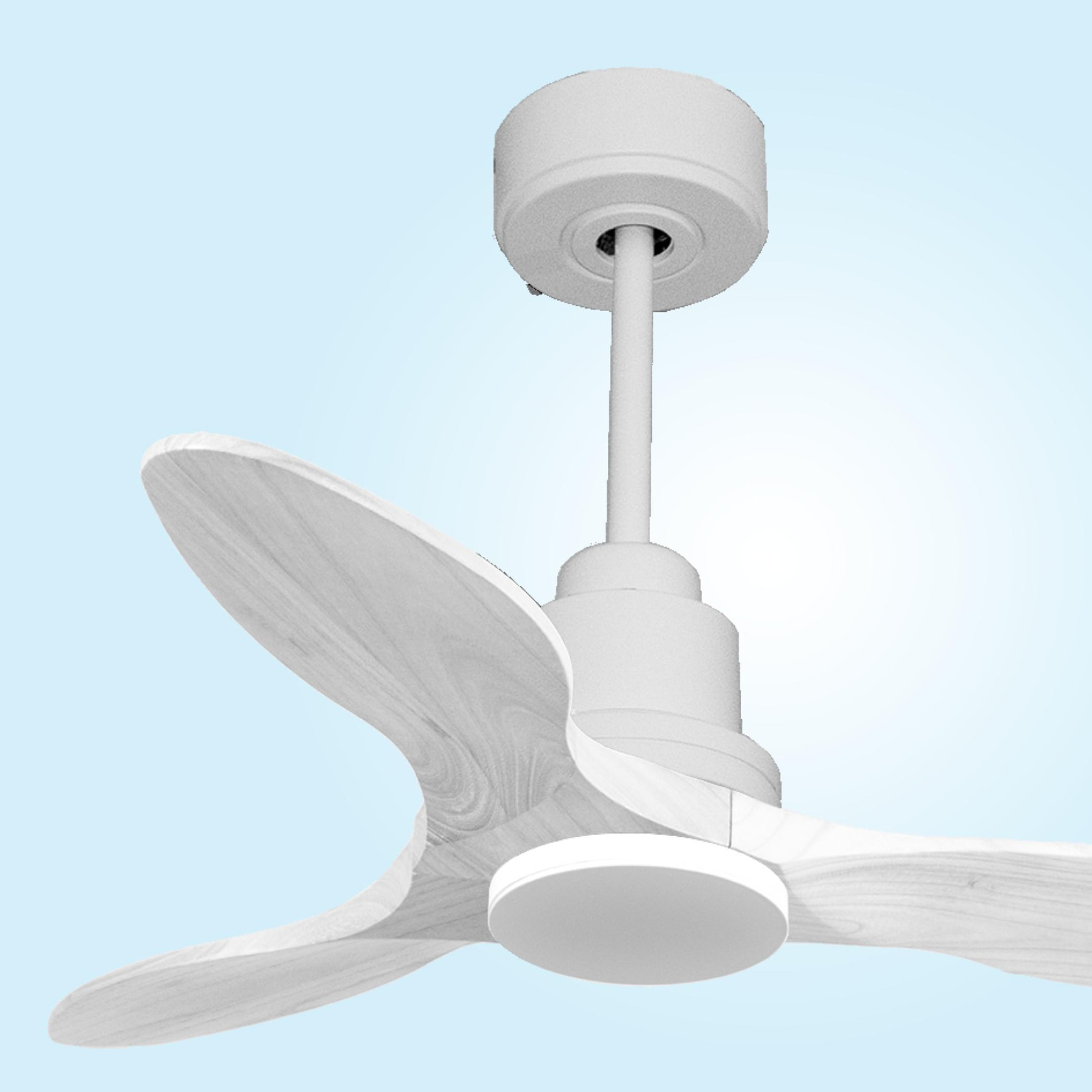 Ventilateur de plafond Réversible  Thermostat Wifi Moteur à courant continu Toits en pente Télécommande Hypersilence Mémoire Shopify Vendible (AUTOMATIQUE)