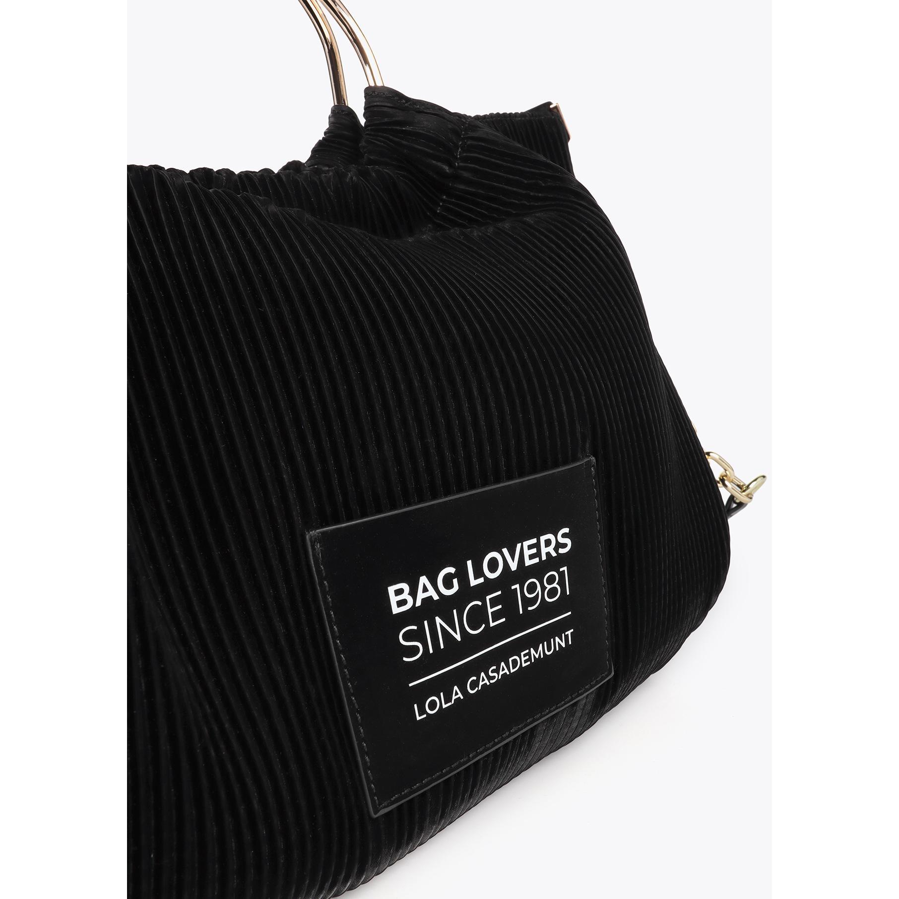 Borsa Plissettata Effetto Pelle con Etichetta 'bags lovers'