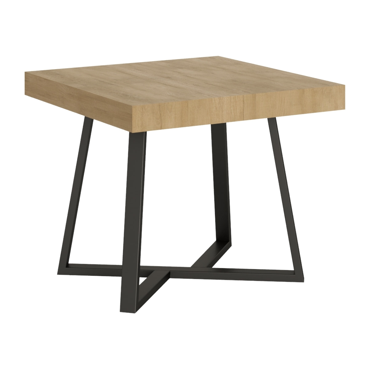 Table extensible 90x90/194 cm Zeplir chêne nature pieds anthracite