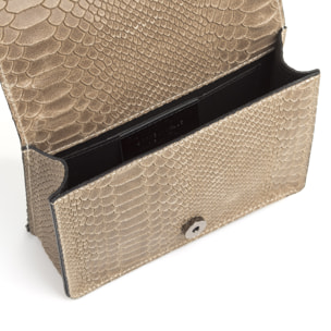 Lorenza Borsa a mano Donna.Pelle autentica Scamosciato Incisione Serpente