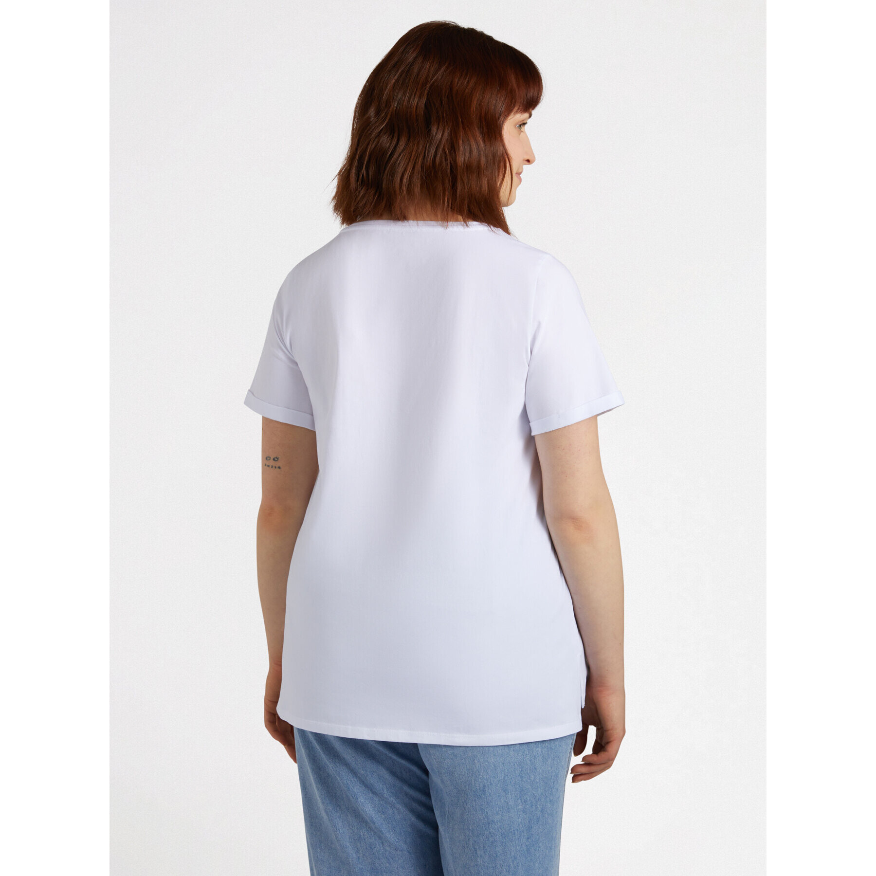 Fiorella Rubino - Camiseta con estampado de flores y tachuelas - Blanco