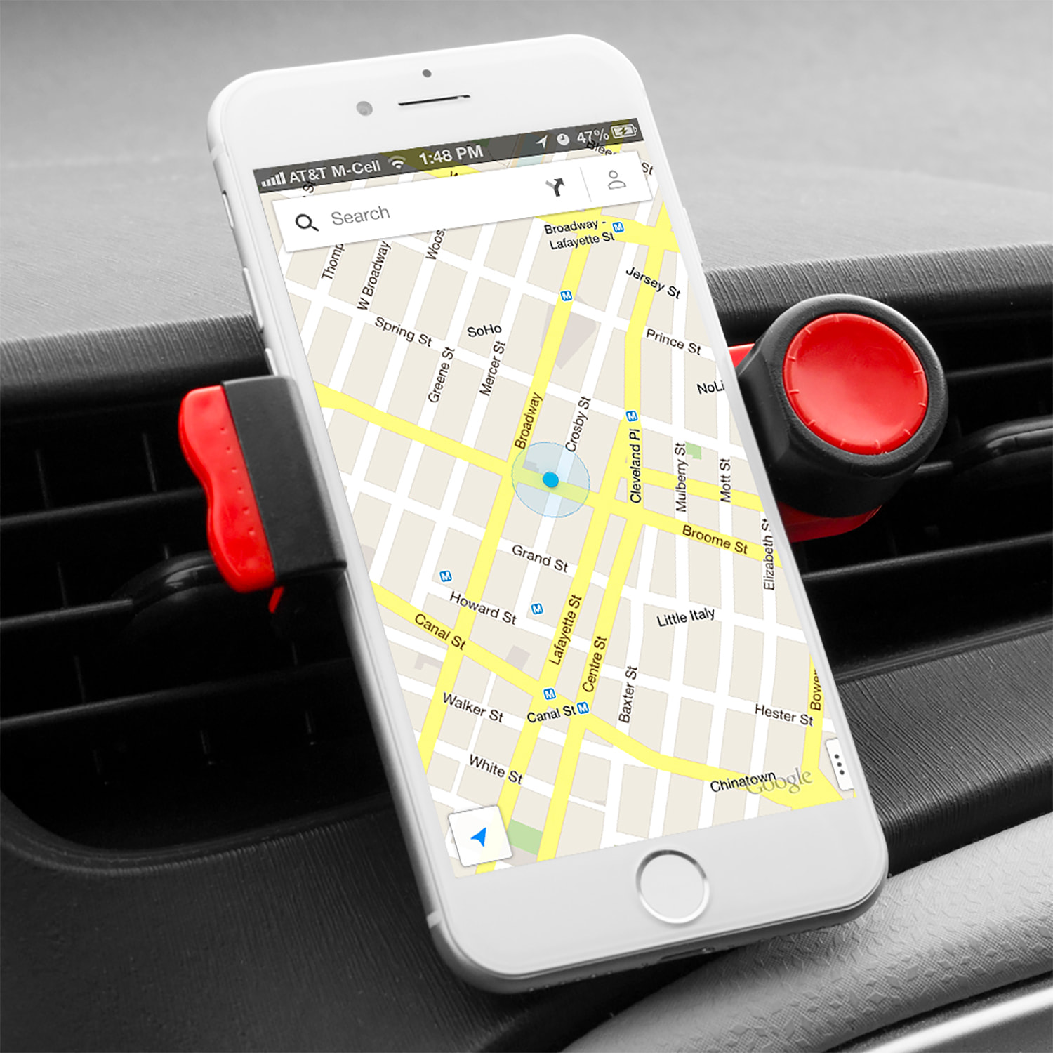 DAM Porta smartphone da auto per presa d'aria 3x2x9 Cm. Colore nero