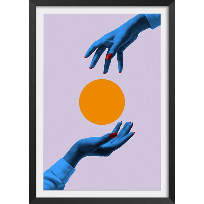 Affiche vintage Magie et levitation Affiche + cadre en bois - Noir