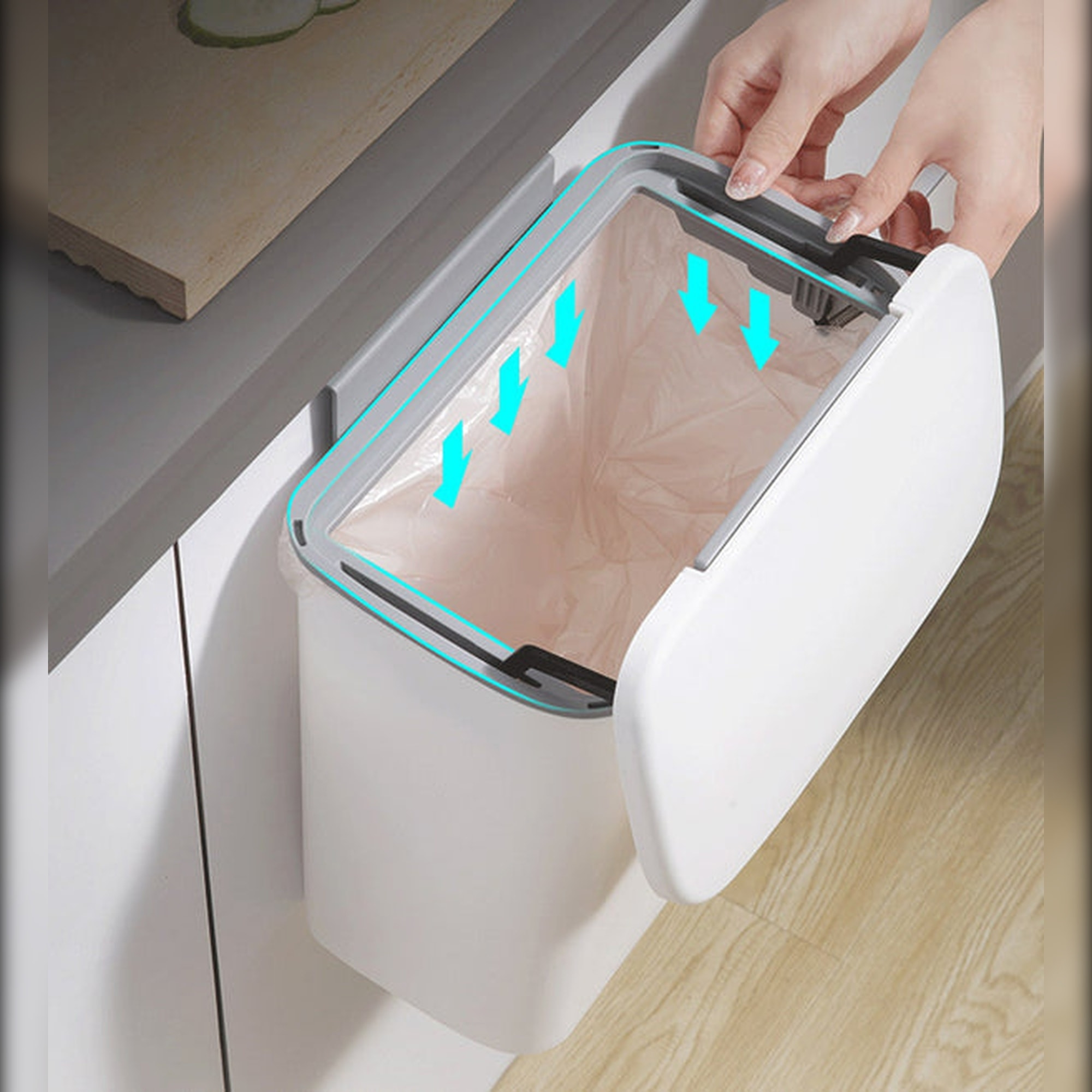 Multifuncional papelera de cocina montada en la pared 12 l