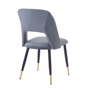 Lot de 2 chaises en velours "Coralie" - Gris