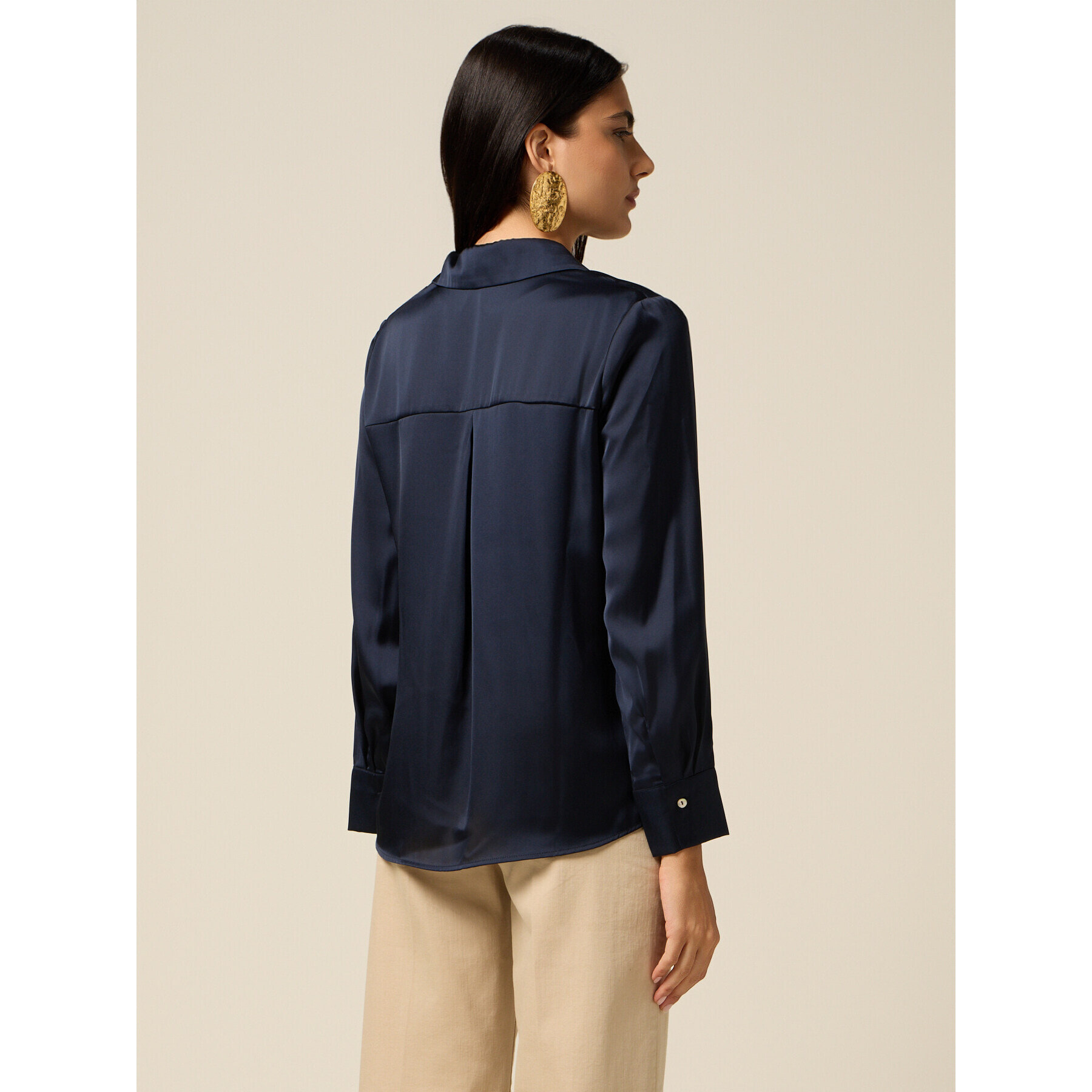 Oltre - Camicia in raso - Blu