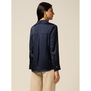 Oltre - Camicia in raso - Blu
