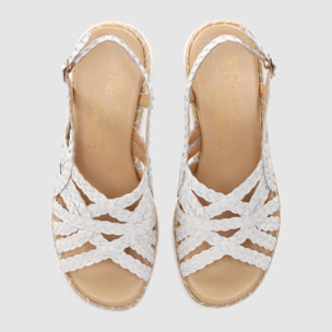 Sandalias de Piel - Blanco - Tacón: 5 cm