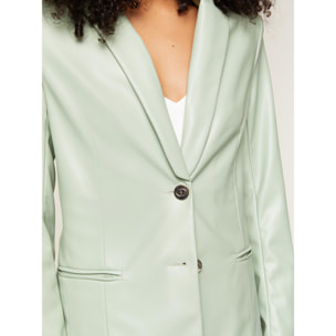 Motivi - Blazer de botonadura simple con efecto piel - Green Water