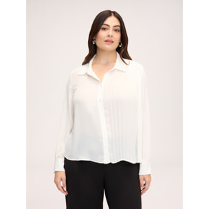 Fiorella Rubino - Camicia plissé in georgette - Bianco