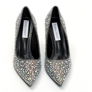 Dècolletè in simil pelle ricoperti di strass