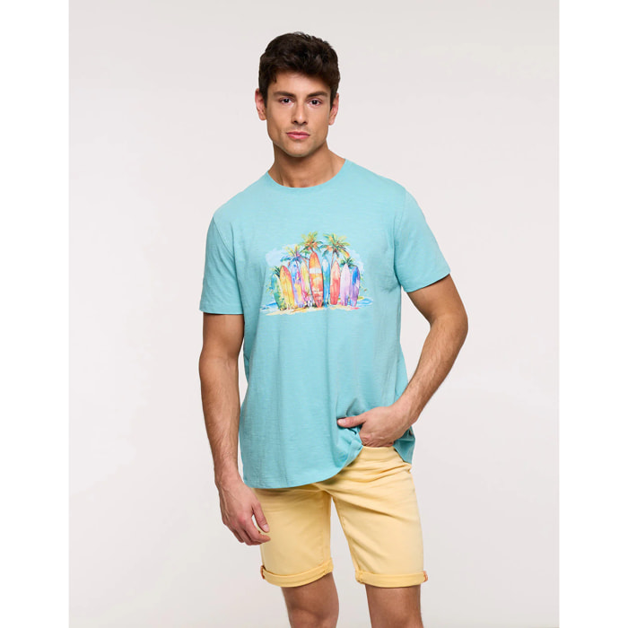 Camiseta Manga Corta Turquesa - Acko