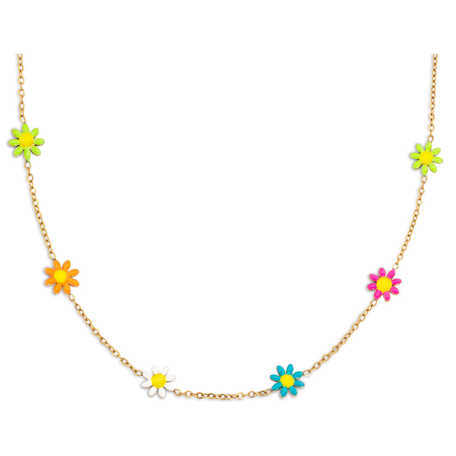 Collar Daisy May Acero Baño Oro