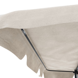 Dondolo 3 Posti Algarve Con Tettuccio Parasole Regolabile Cuscini Imbottiti Struttura Robusta In Acciaio Da Giardino 170 x 110 x 153 cm Beige