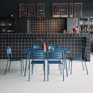 Table de jardin pliante métal + 6 assises AMÉLIA