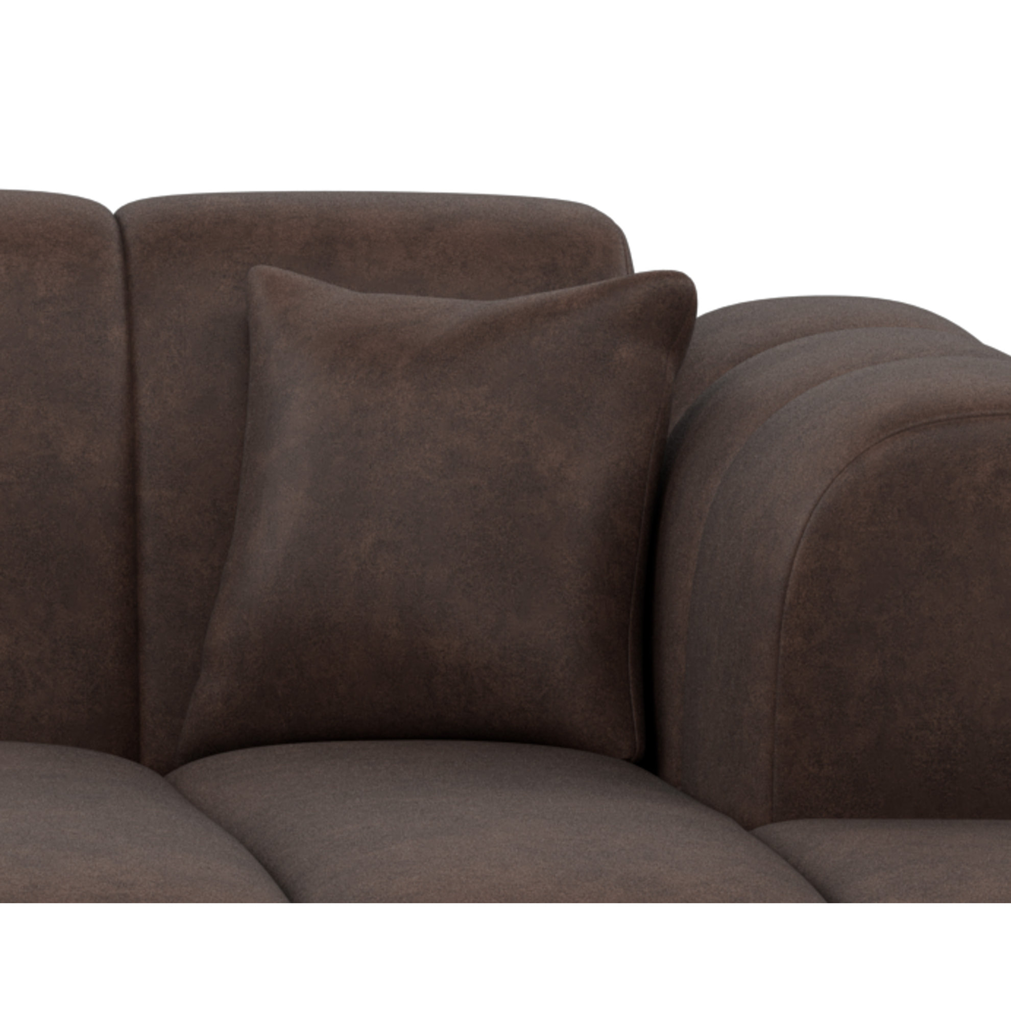 Curtis - canapé d'angle droit 4 places en simili - Marron