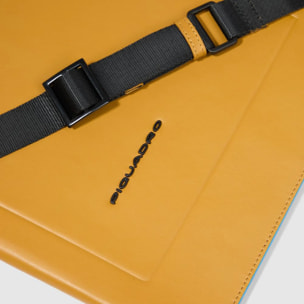 Piquadro Pochette porta iPad® in pelle con tasca per AirPods®, protezioni antiurto e RFID
