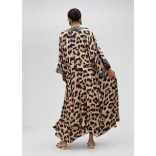 Kimono lungo leopardato