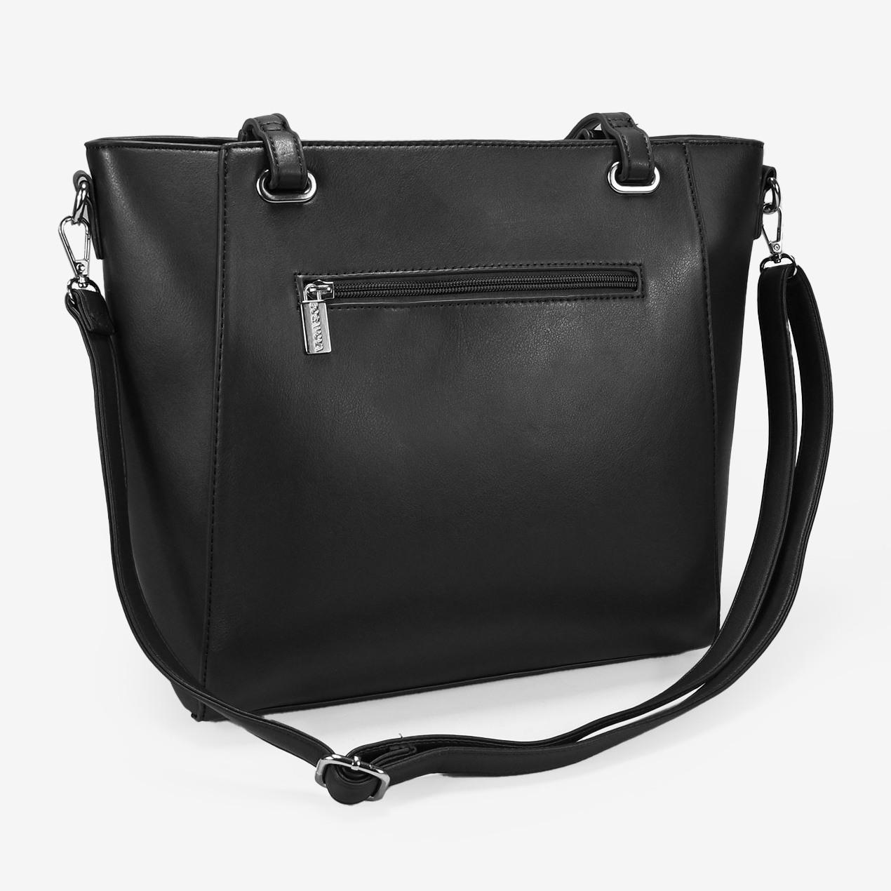 Bolso shopper negro para portátil con tachas