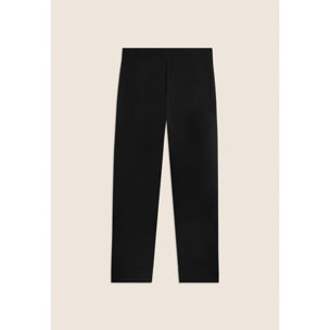 Pantaloni Cropped Fit a Carota in Popeline elasticizzato